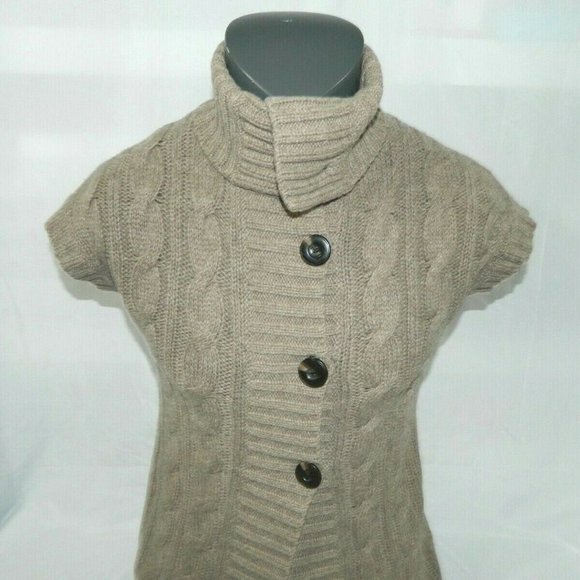 Eddie Bauer Womens XS Short Sleeve Brown Cardigan Sweater - Picture 4 of 10